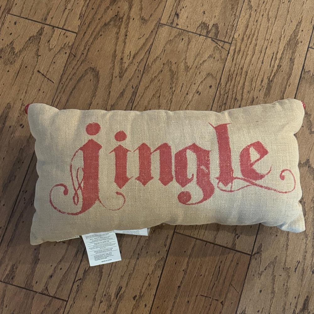 Pottery Barn Festive Red 'Jingle' Holiday Pillow